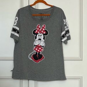 Disney store 1x  grey t shirt Minnie Mouse 14/16 sports numbered